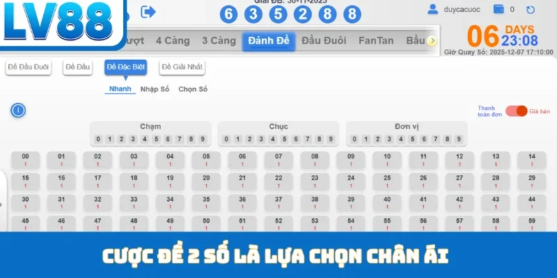 Cược đề 2 số là lựa chọn chân ái